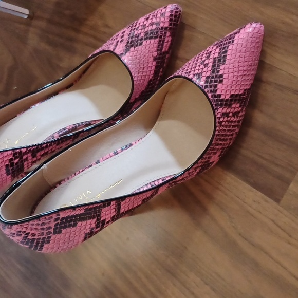 2 pairs, Olivia , shoes, high heels, snake, pink, silver studded, size 10, - Picture 4 of 7